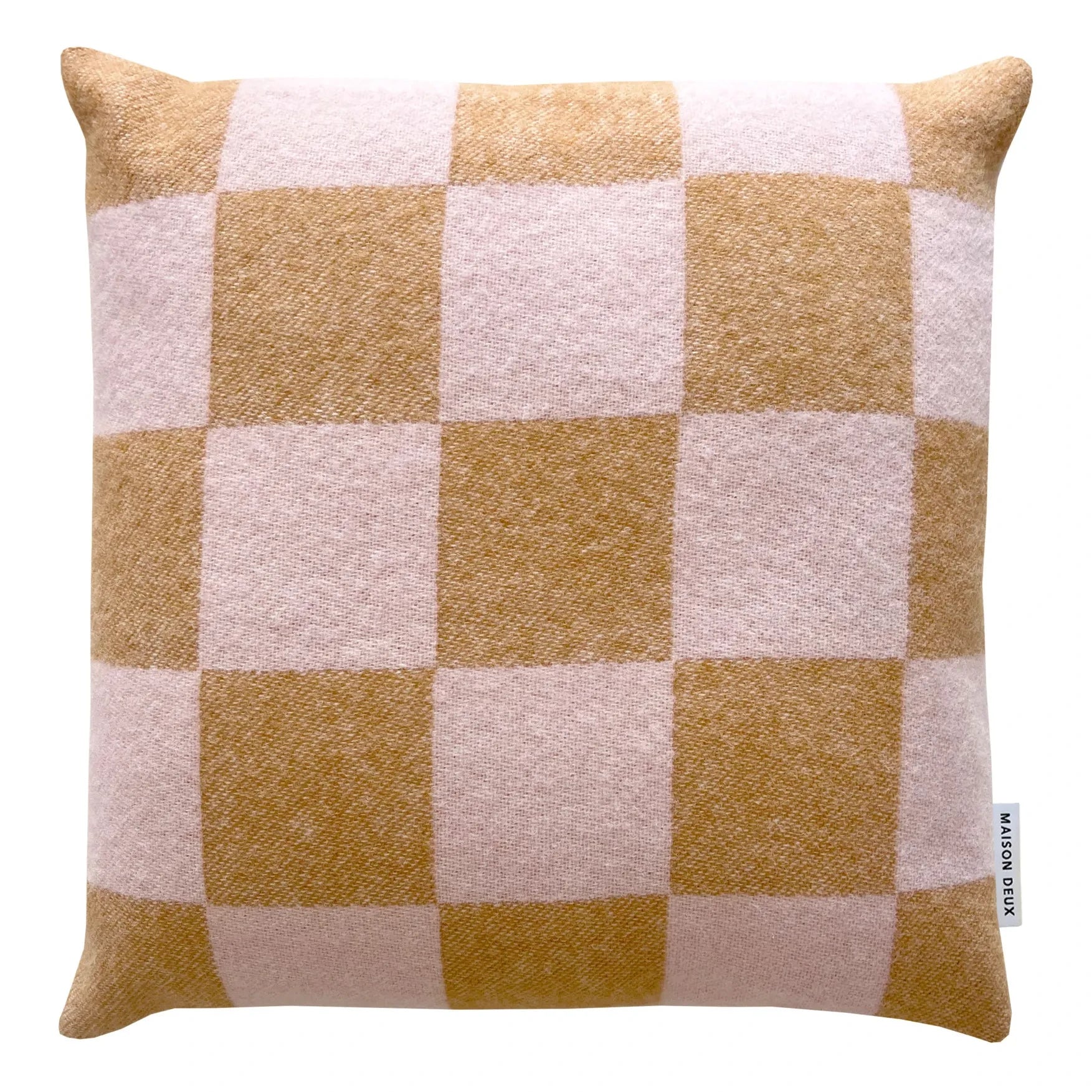 Maison Deux - Damier wool cushion cover | Terracotta