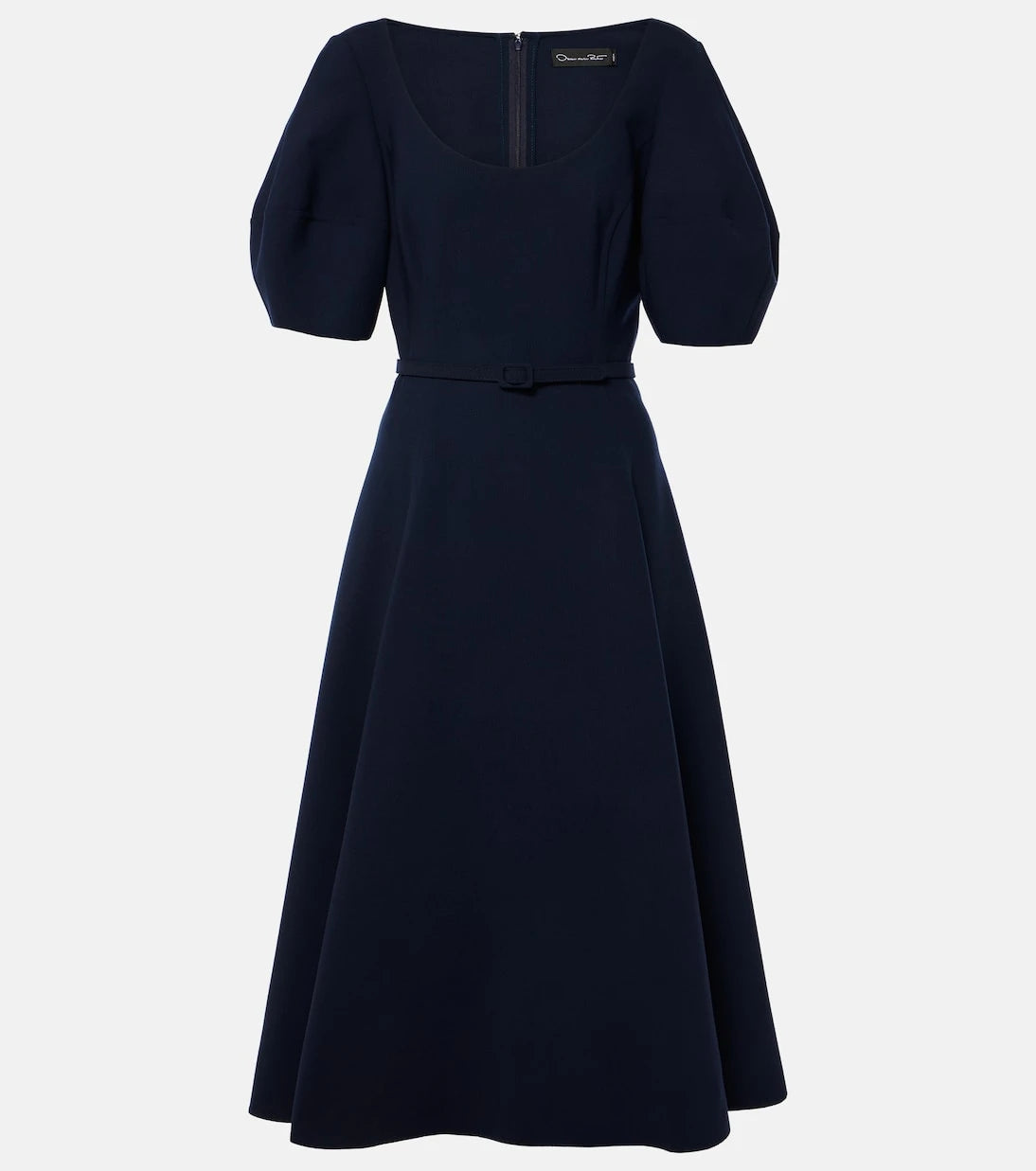 Oscar de la Renta - Puff-sleeve wool-blend midi dress