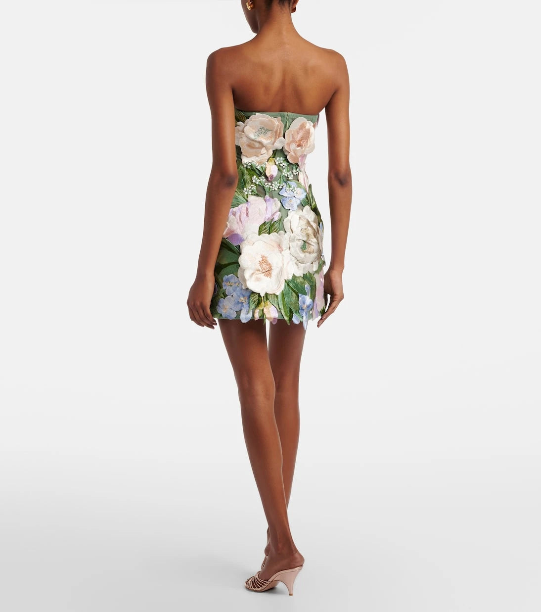 Leo Lin - Roselle floral-appliqué minidress