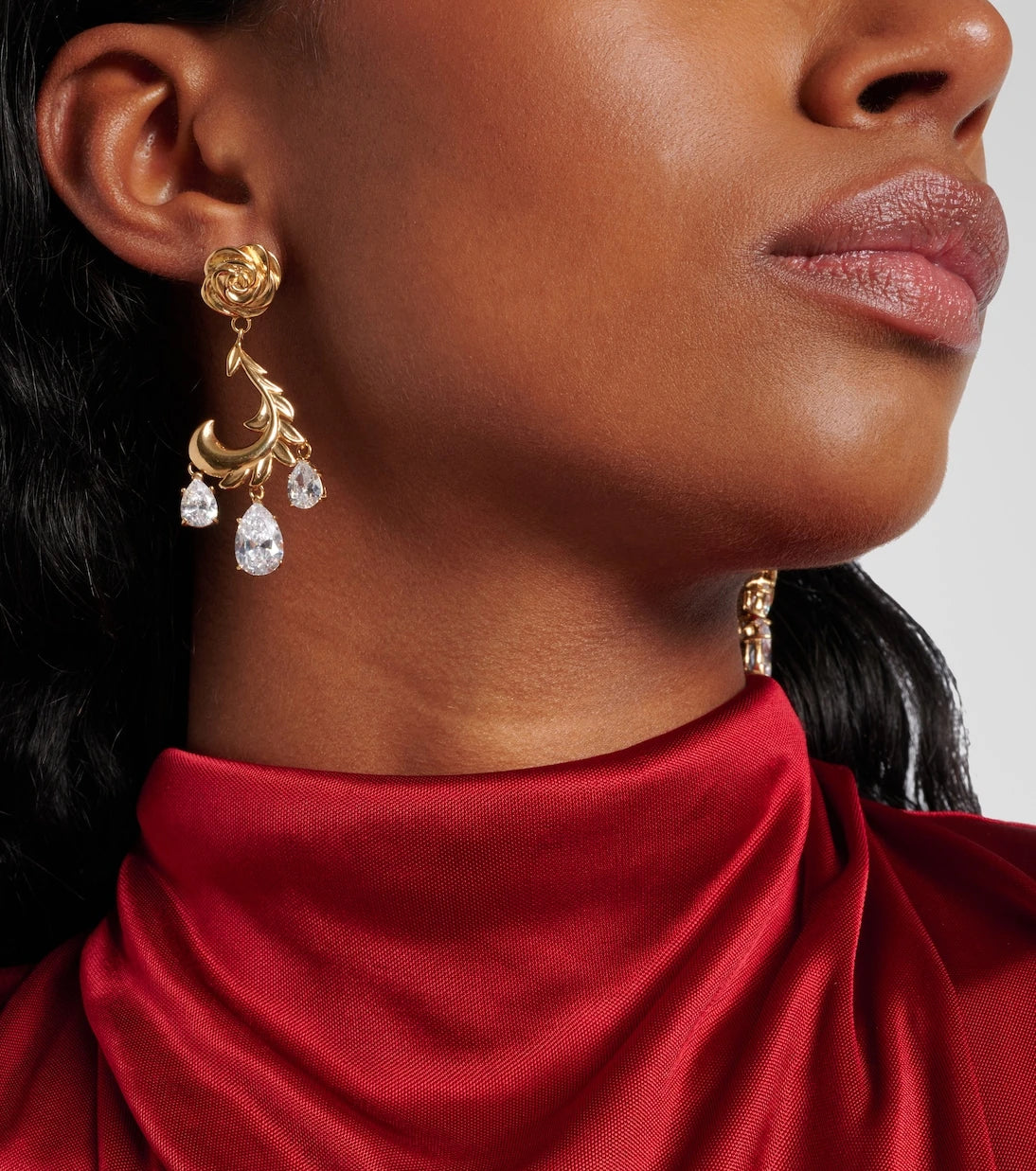 Magda Butrym - Rosebud gold-plated drop earrings