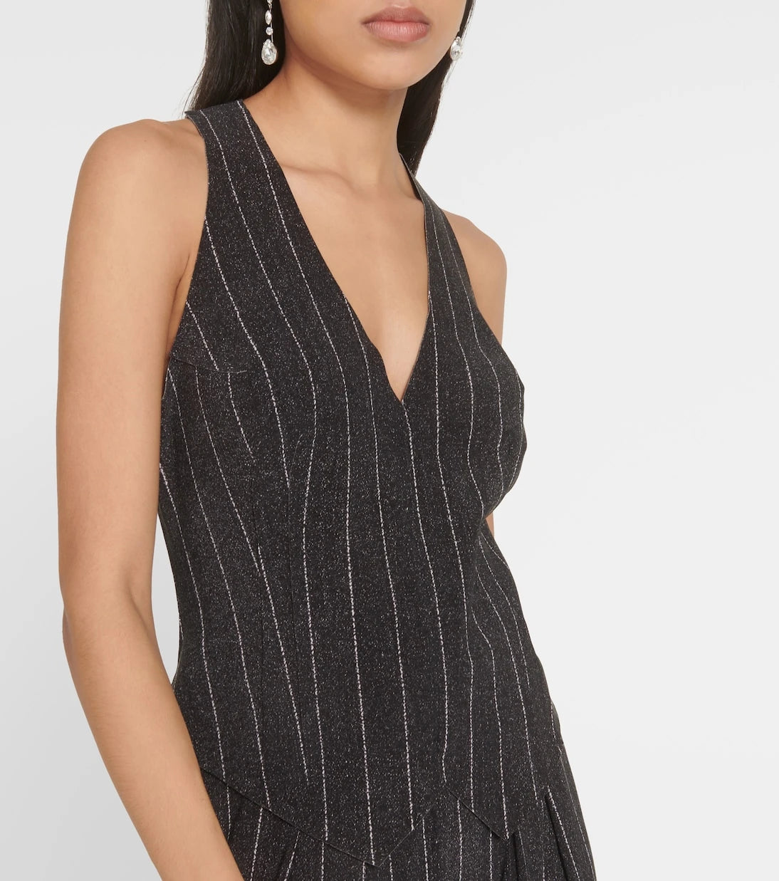 Norma Kamali - Chalk stripe racerback vest