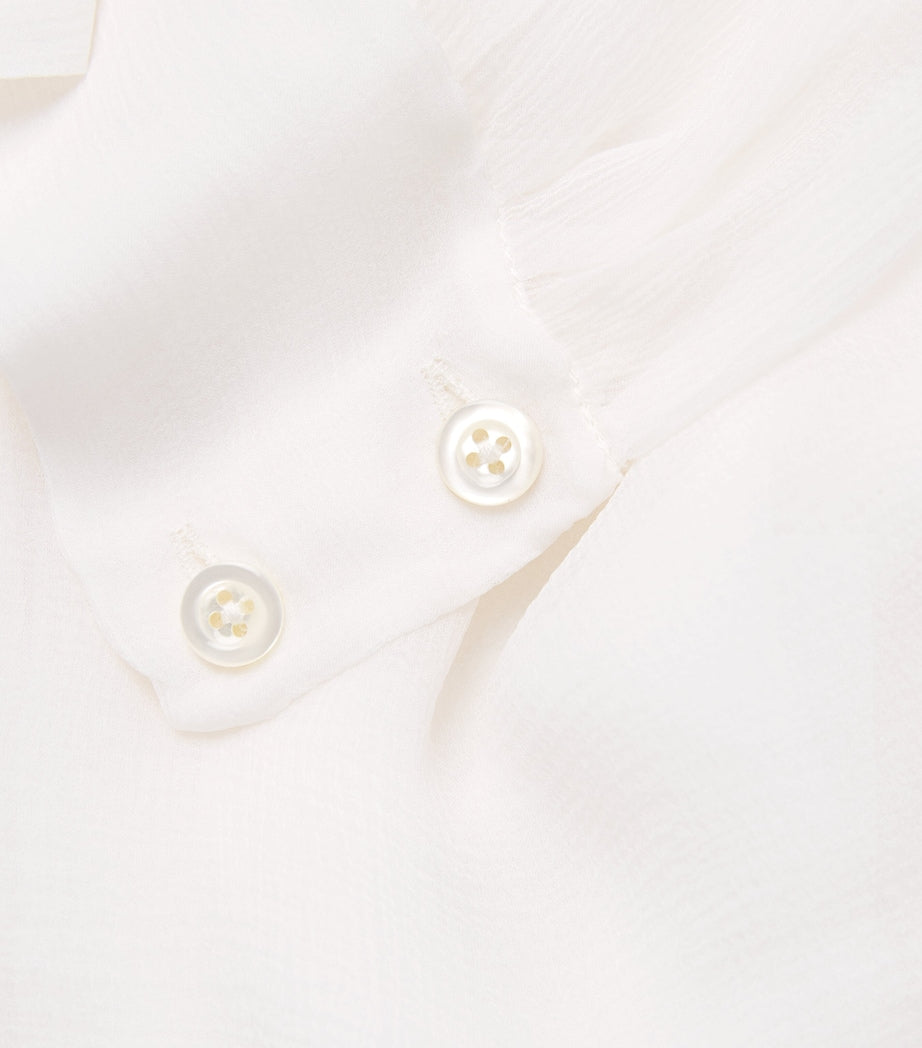 Ivory Silk Wisp Tie Blouse