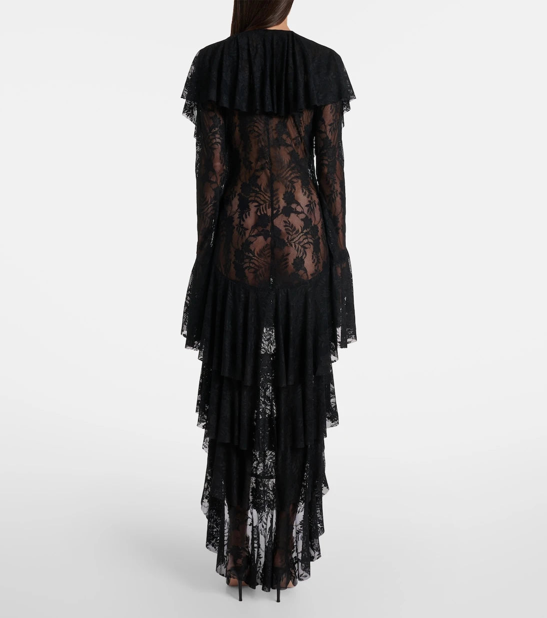 Norma Kamali - Asymmetric ruffled midi dress