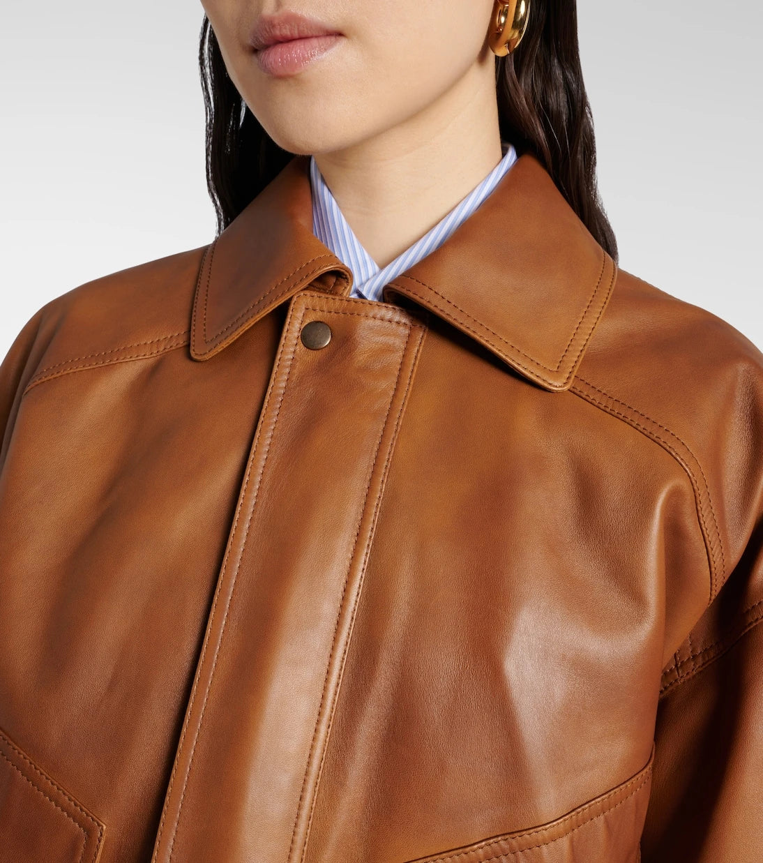 Saint Laurent - Leather bomber jacket