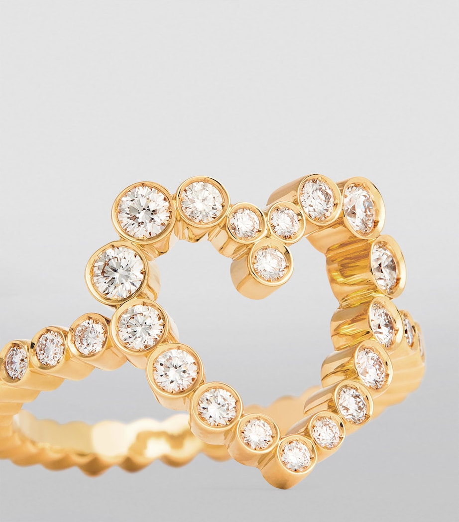 Sophie Bille Brahe Yellow Gold and Diamond Ensemble Heart Ring
