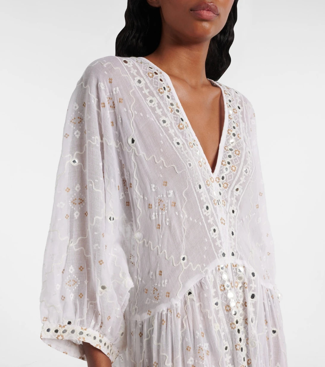 Juliet Dunn - Embroidered cotton maxi dress