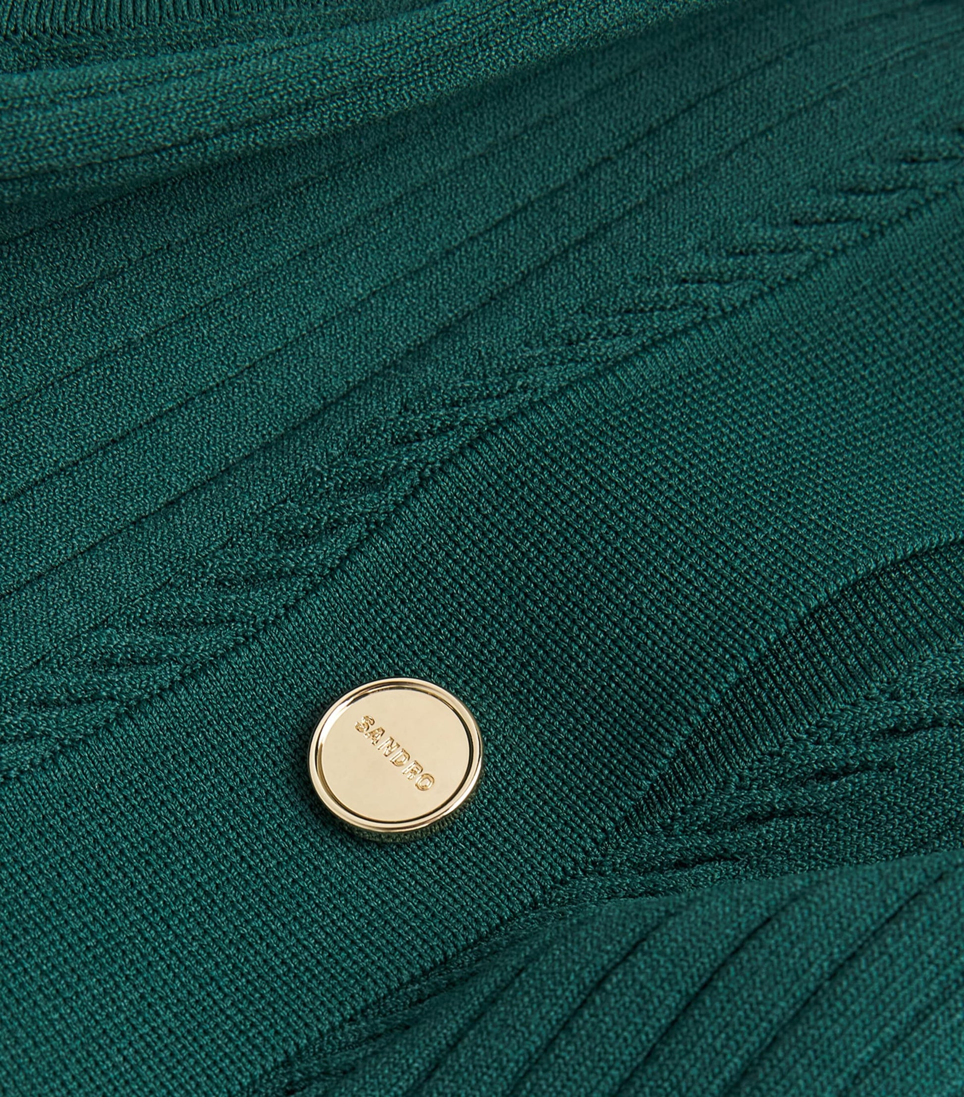 Cable Knit Polo Maxi Dress DARK GREEN