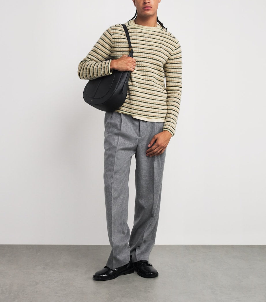 Cashmere Pleated Straight Trousers