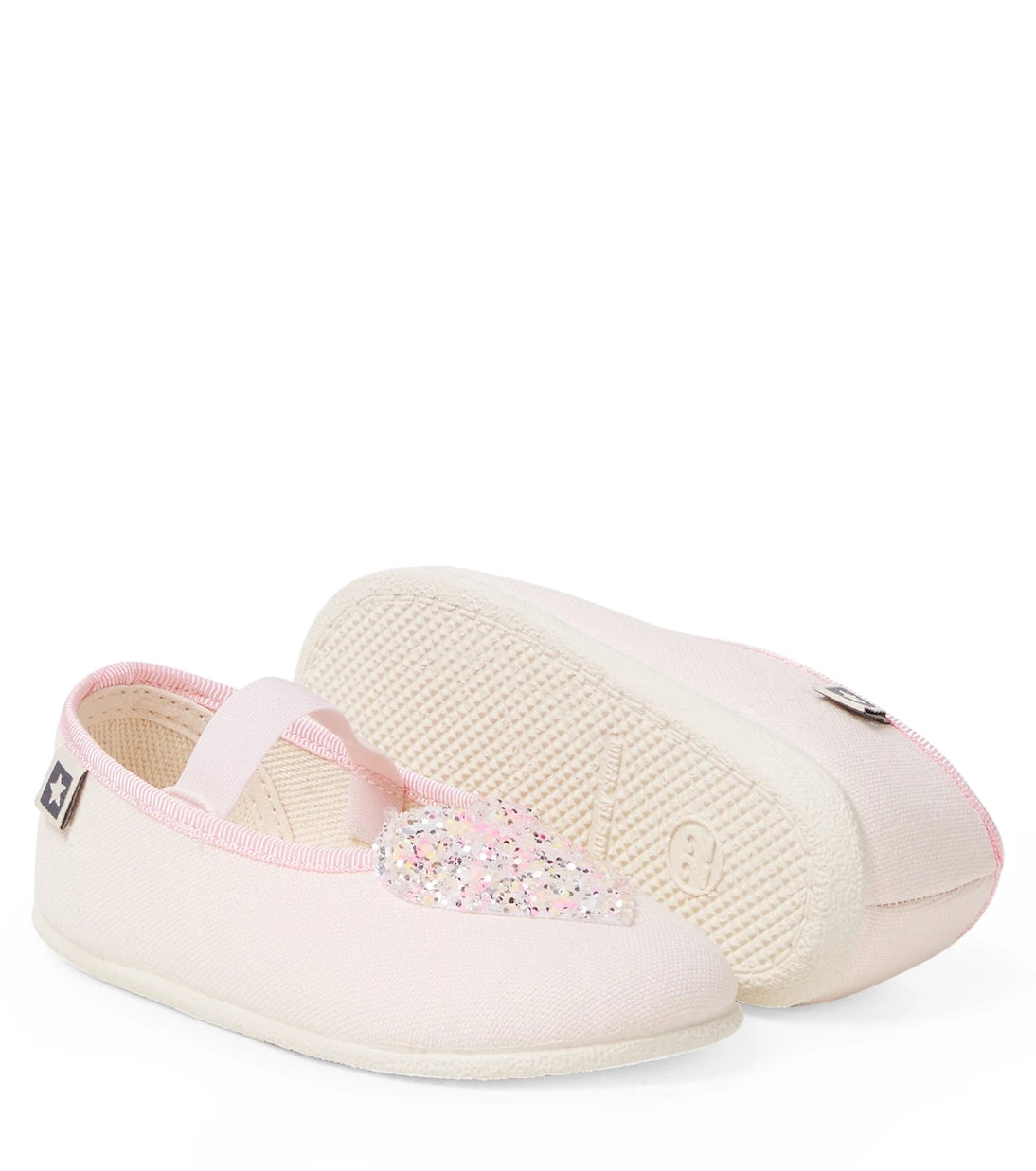 Bonton - Sarra glitter canvas Mary Jane flats
