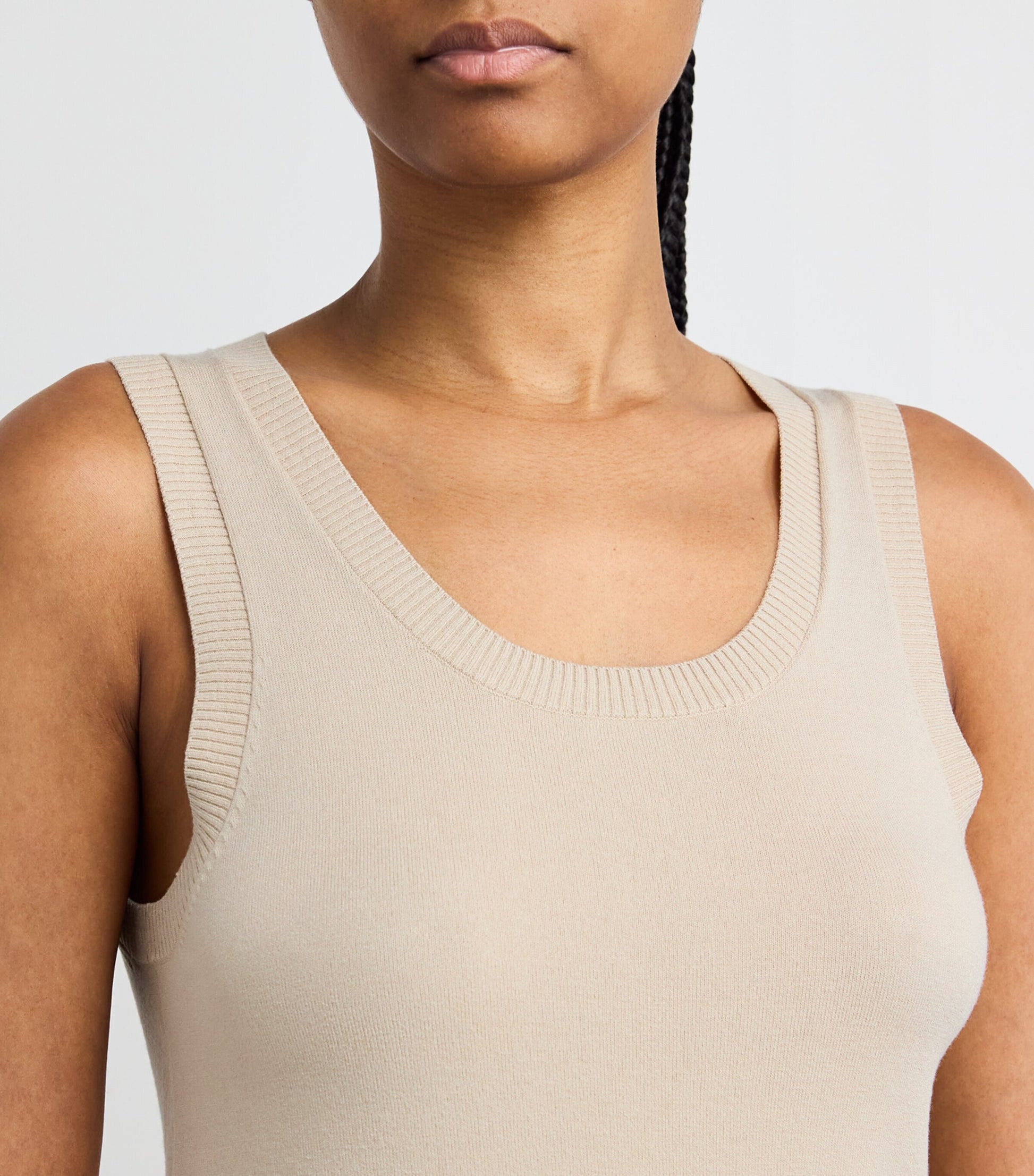Beige Knitted Tank Top