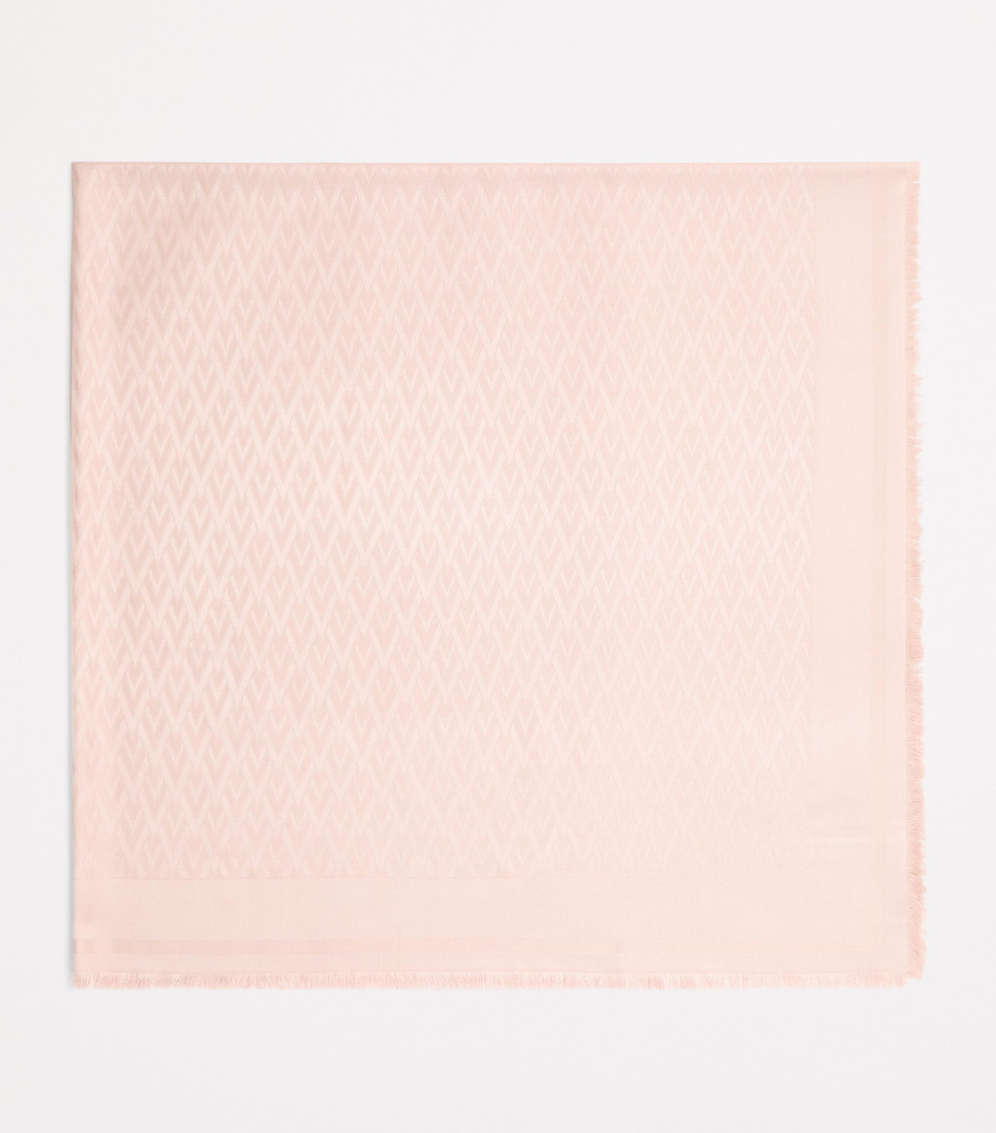 Valentino Garavani Pink Silk-Wool Toute La V Shawl