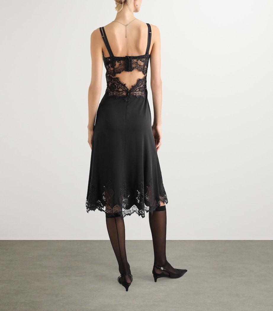 Dolce & Gabbana Multi Silk-Blend Lace Midi Dress