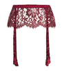 Coco De Mer Burgundy Lace-Silk Naraya Suspender Belt