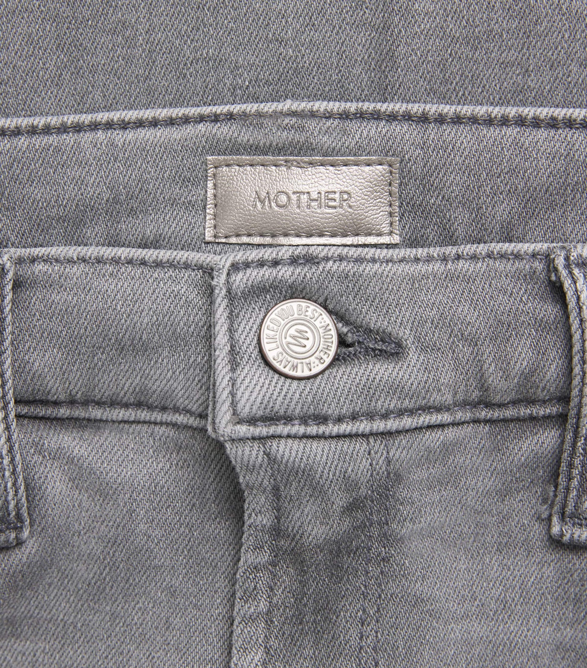 MOTHER Grey The Doozy Sneak Fray Jeans