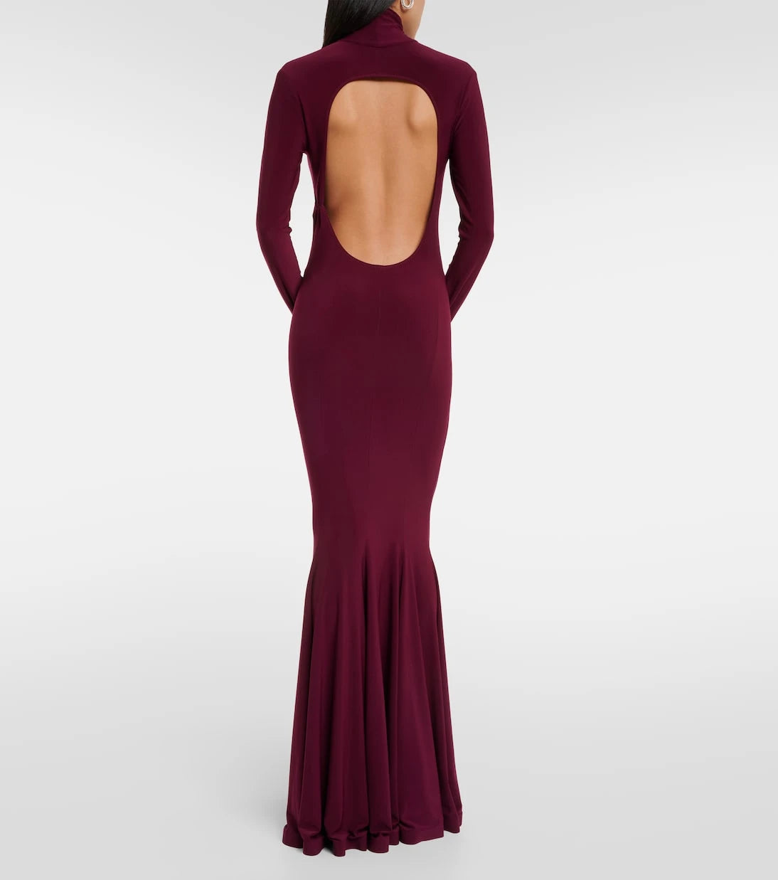 Norma Kamali - Turtleneck open-back gown