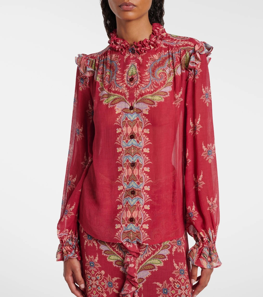 Etro - Printed crepon blouse