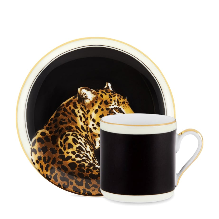 Dolce & Gabbana Casa Porcelain Leopard Espresso Cup and Saucer