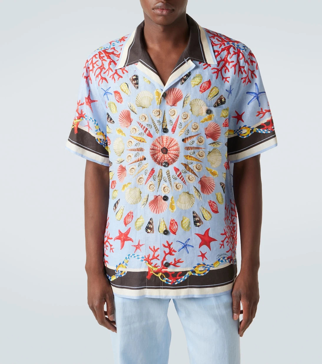 Dolce&Gabbana - Printed linen canvas bowling shirt
