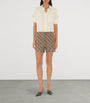 Beige Cotton Check Pyjama Shorts