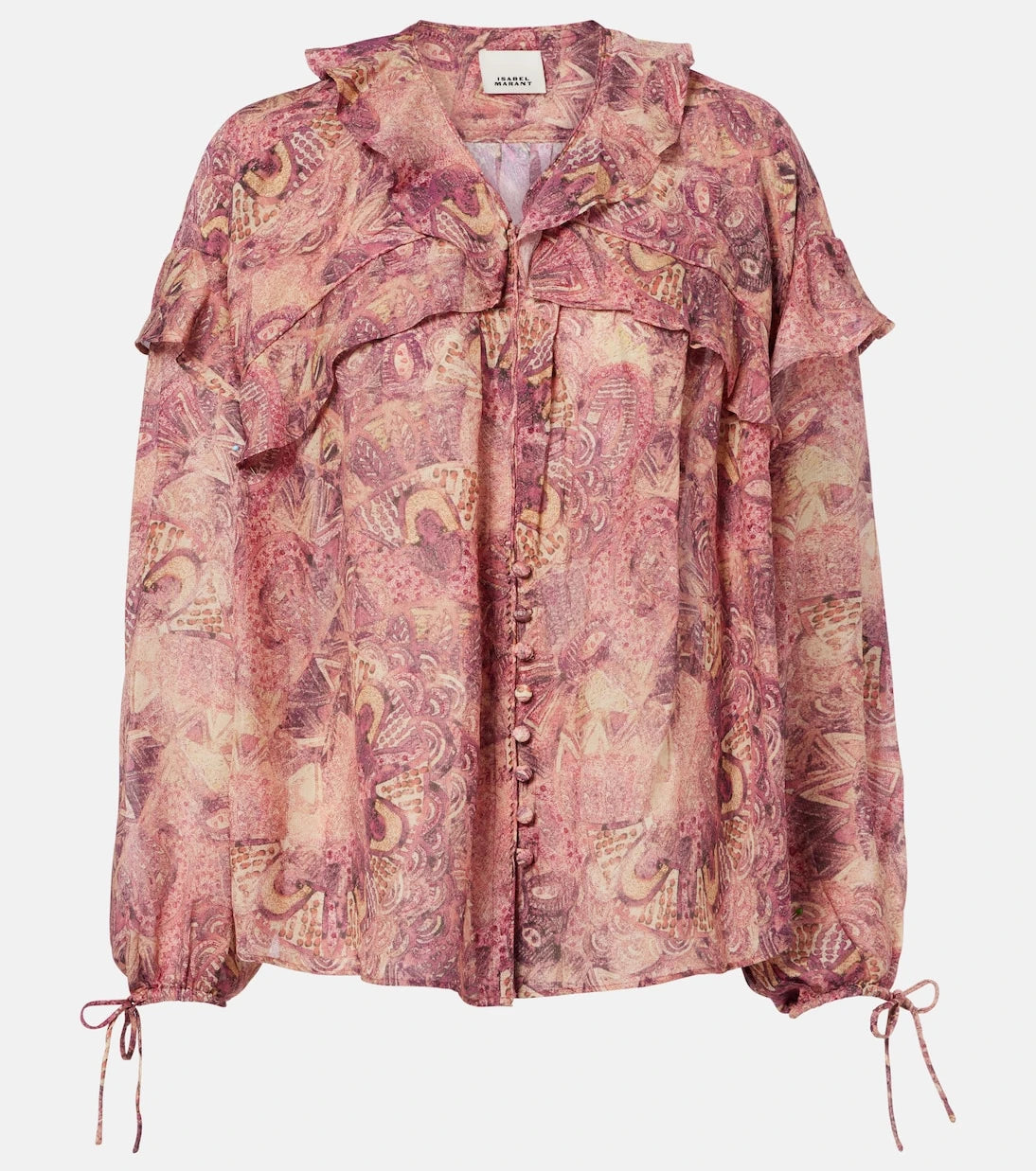 Isabel Marant - Charis printed ruffled silk blouse