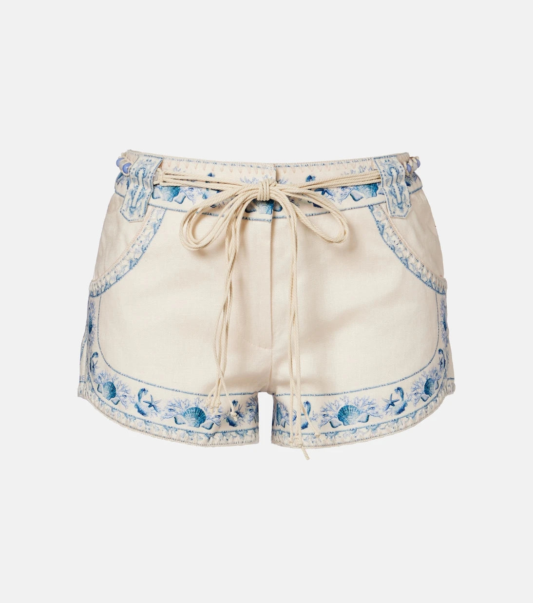Zimmermann - Wanderlust belted floral linen shorts