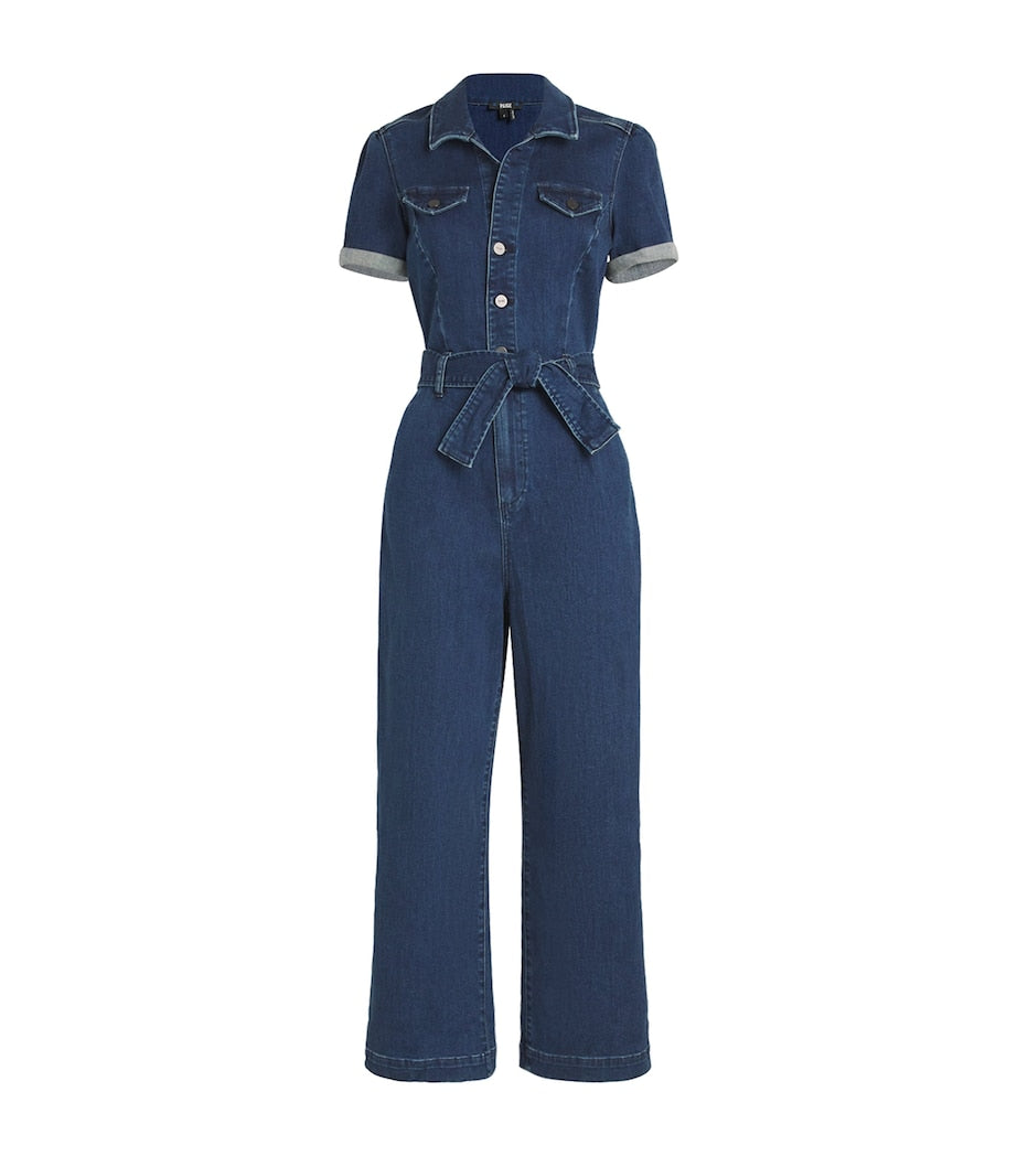 Pink Denim Anessa Utility Jumpsuit