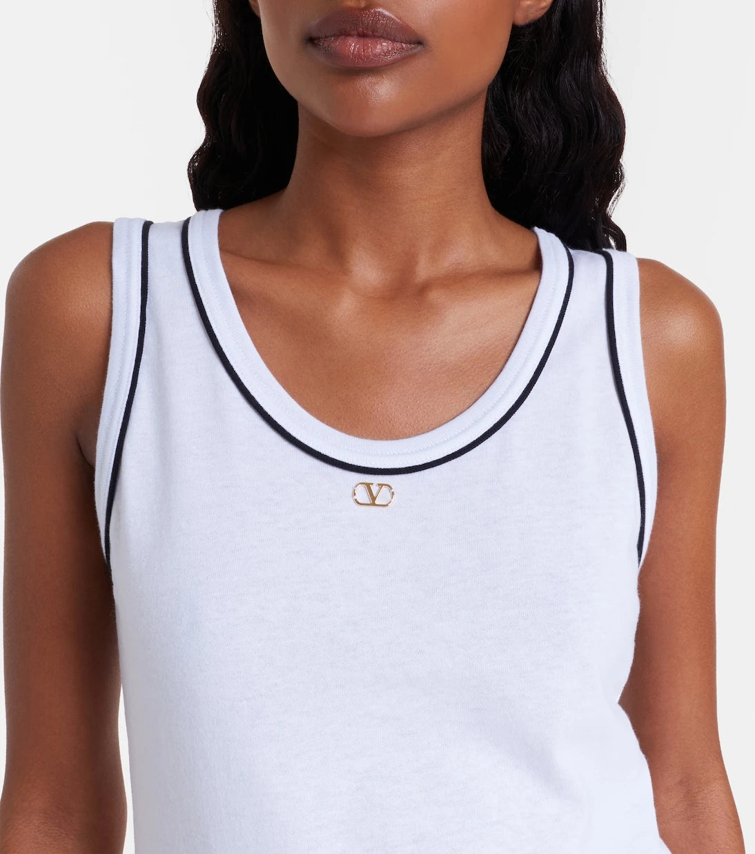 Valentino - VLogo cotton jersey tank top