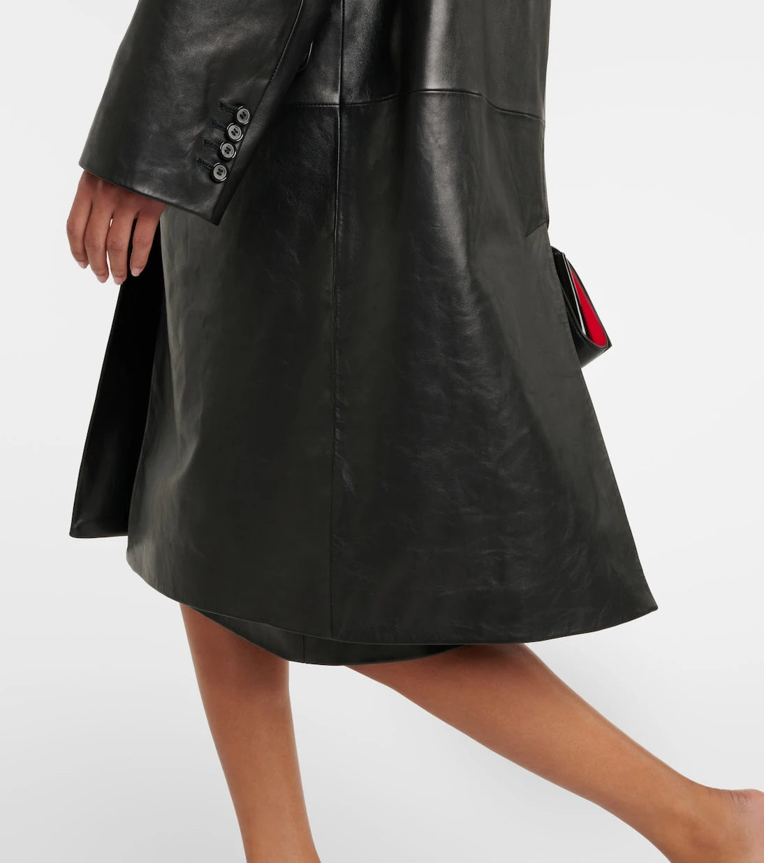 Magda Butrym - Faux fur-trimmed leather coat