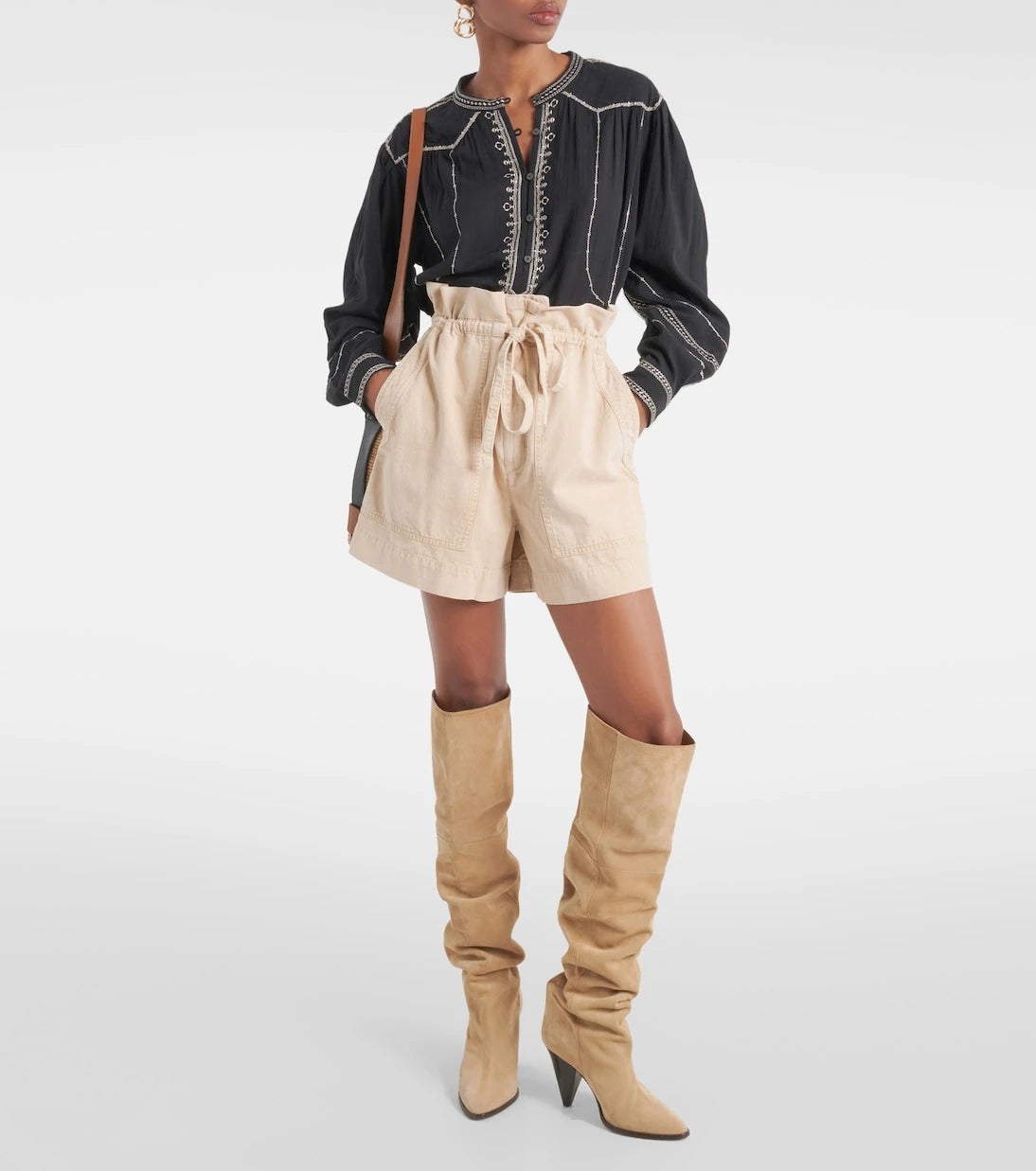 Marant Etoile - Ipolyte high-rise denim shorts