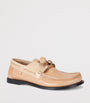 LOEWE Beige Leather Campo Boat Shoes