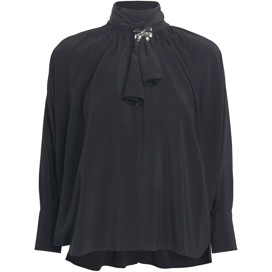 Max Mara Black Silk Leonida Blouse