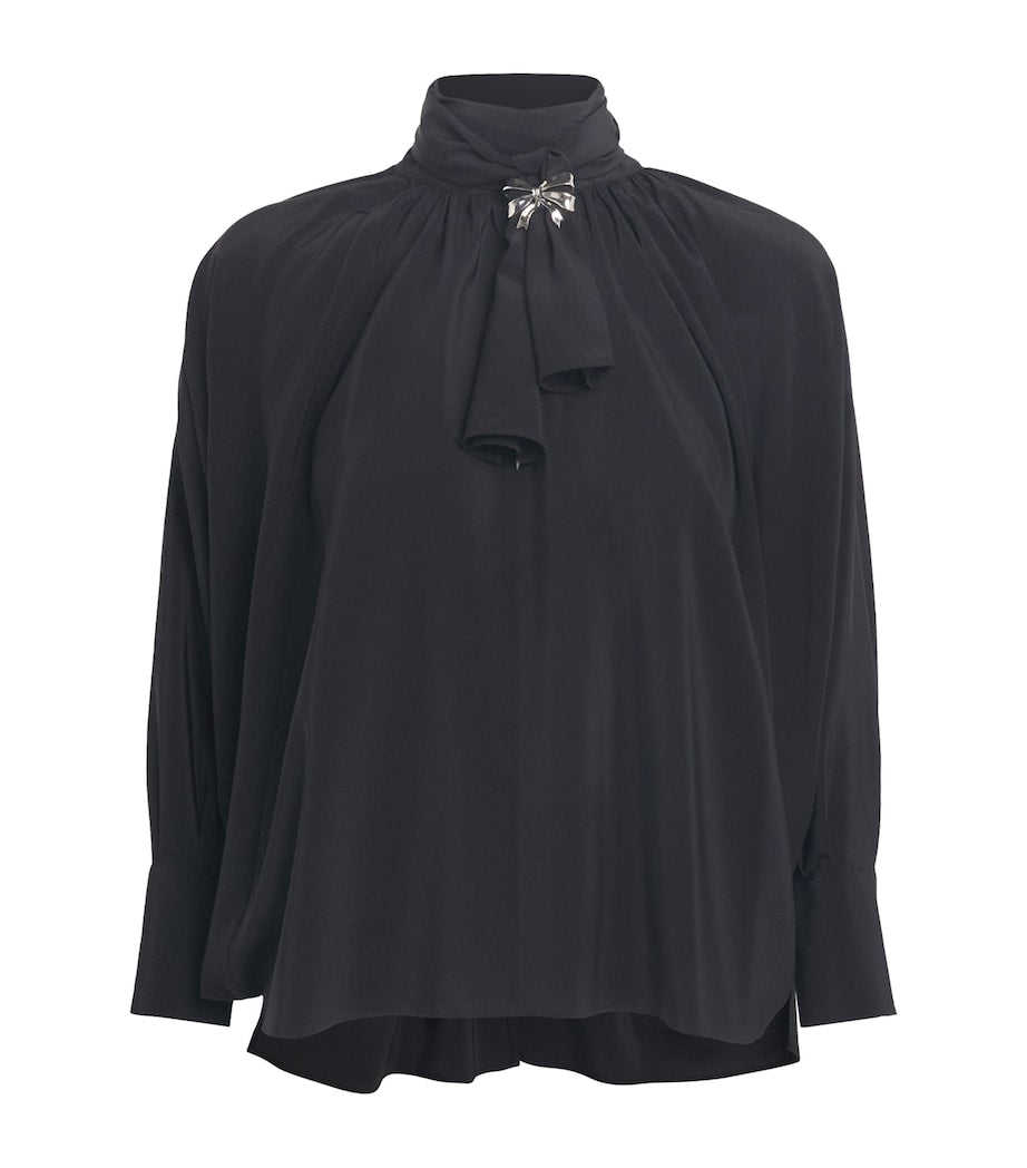 Max Mara Black Silk Leonida Blouse