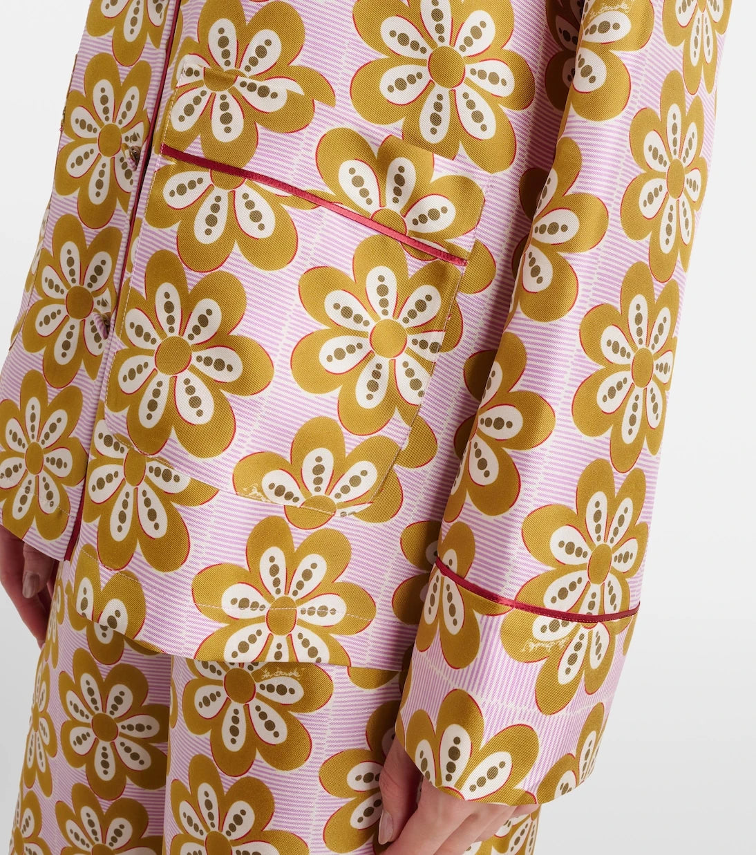 La DoubleJ - Floral silk twill pajama shirt