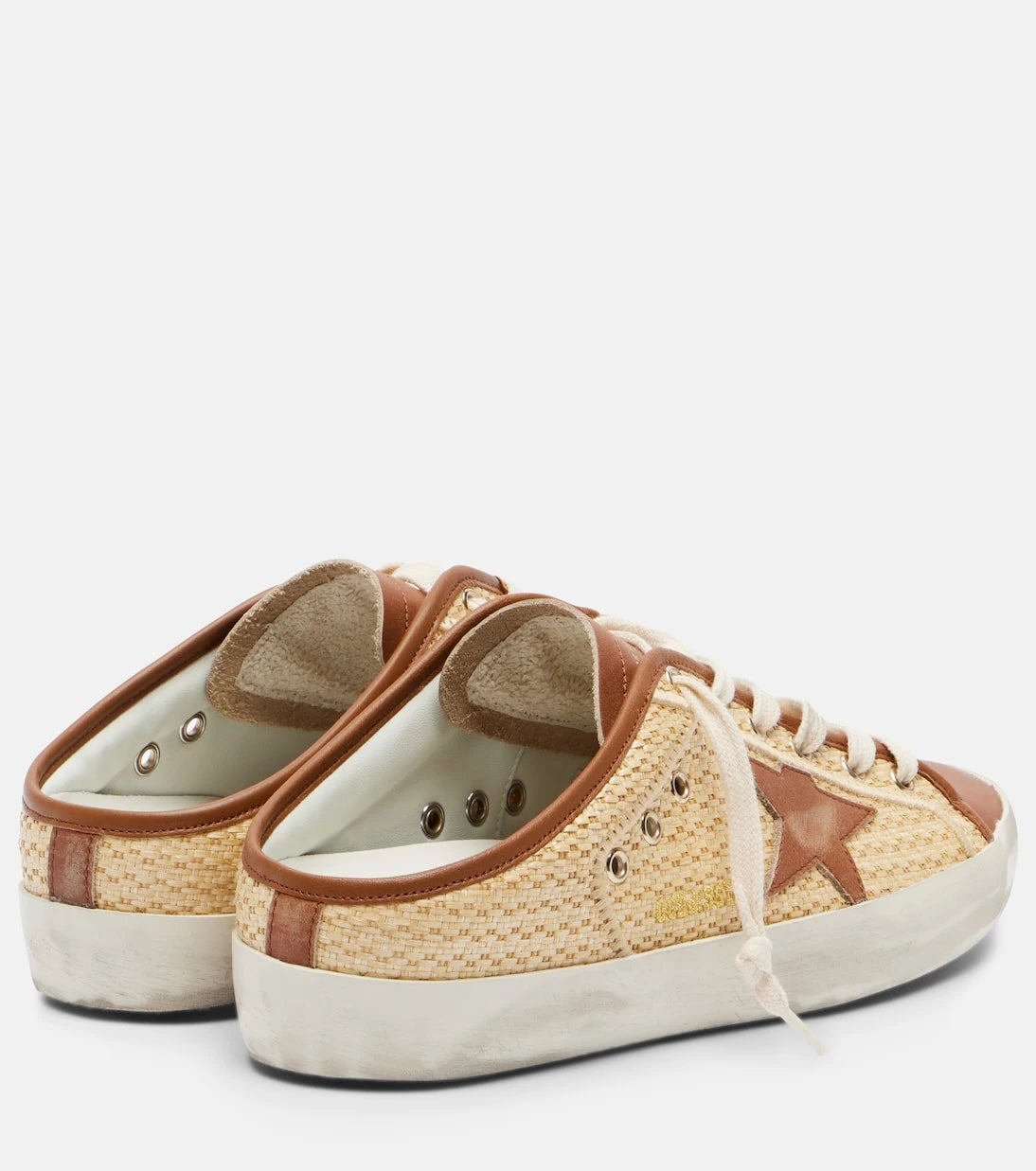 Golden Goose - Super-Star raffia and leather mules