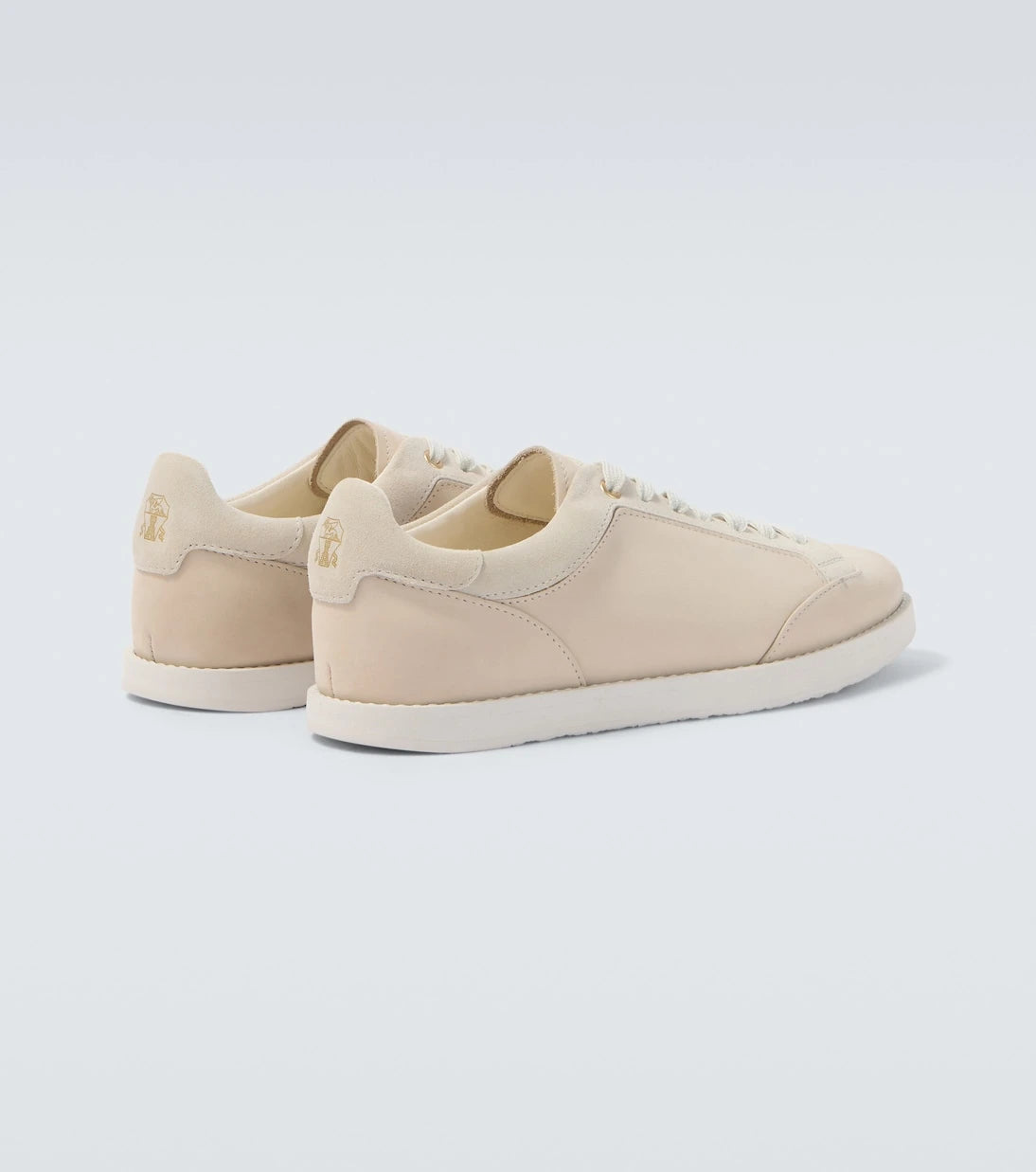 Brunello Cucinelli - Suede-trimmed leather sneakers