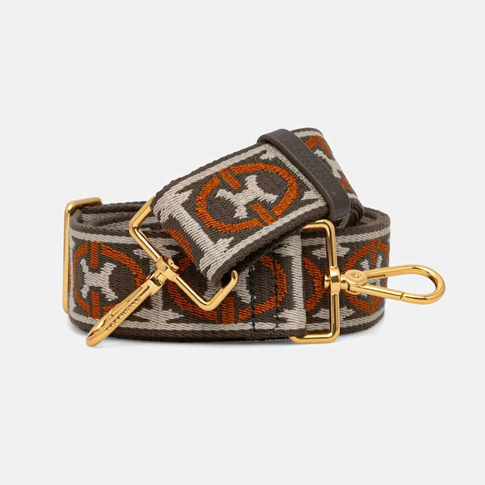 Coccinelle kadın çanta askısı NASTRO MONOGRAM TRICOLOR