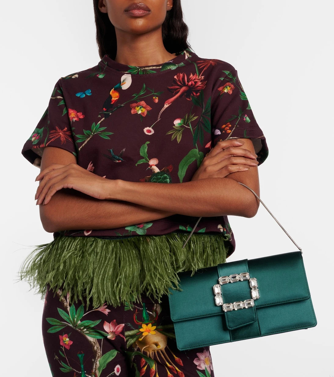 Manolo Blahnik - Maycap embellished satin clutch
