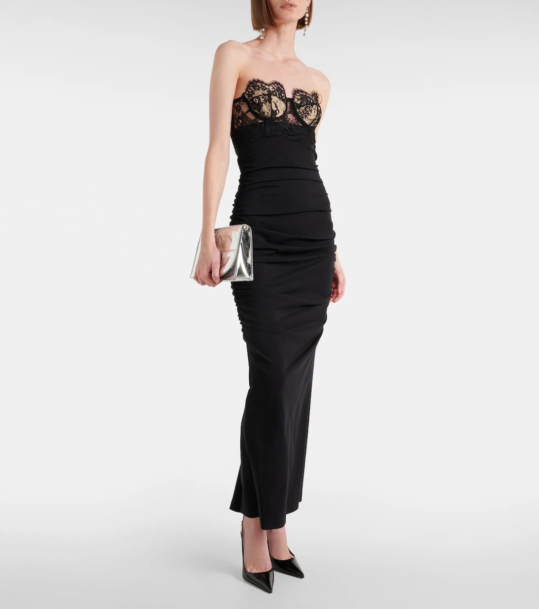 Dolce&Gabbana - Lace-trimmed bustier gown
