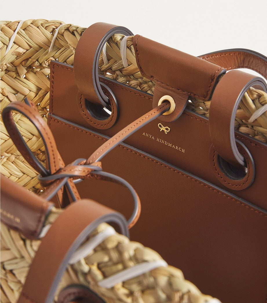 Anya Hindmarch Beige Small Paper Eyes Basket Bag