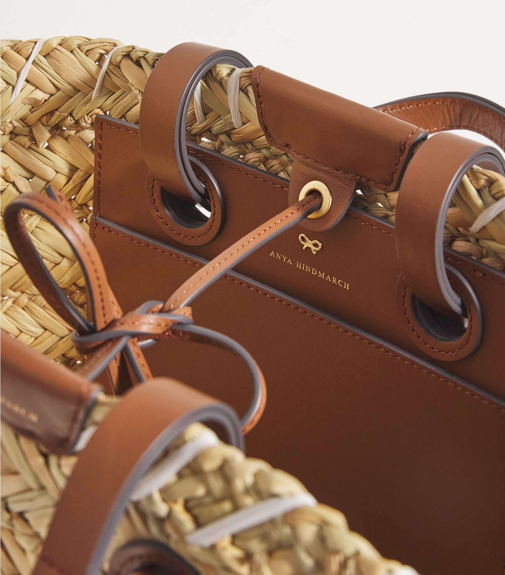 Anya Hindmarch Beige Small Paper Eyes Basket Bag