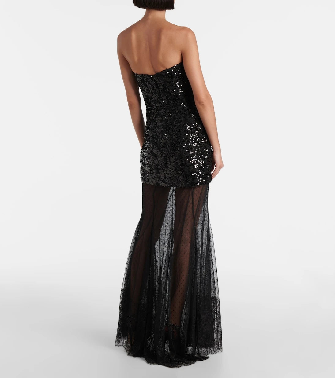 Rebecca Vallance - Diana sequined mesh-trimmed gown