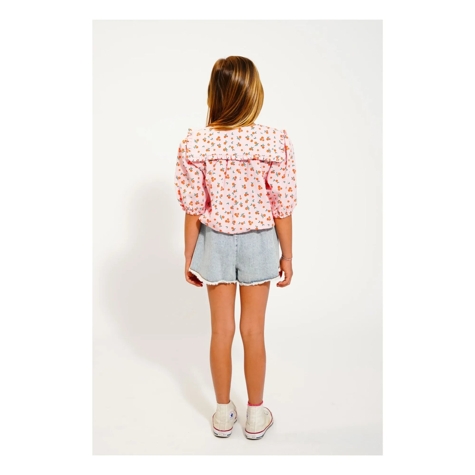 Piupiuchick - Blouse Fleuri Organic Cotton | Peach