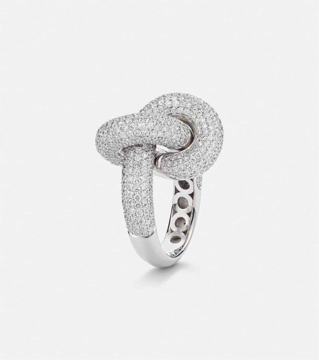 Engelbert - Legacy Knot Big 18kt white gold ring with diamonds