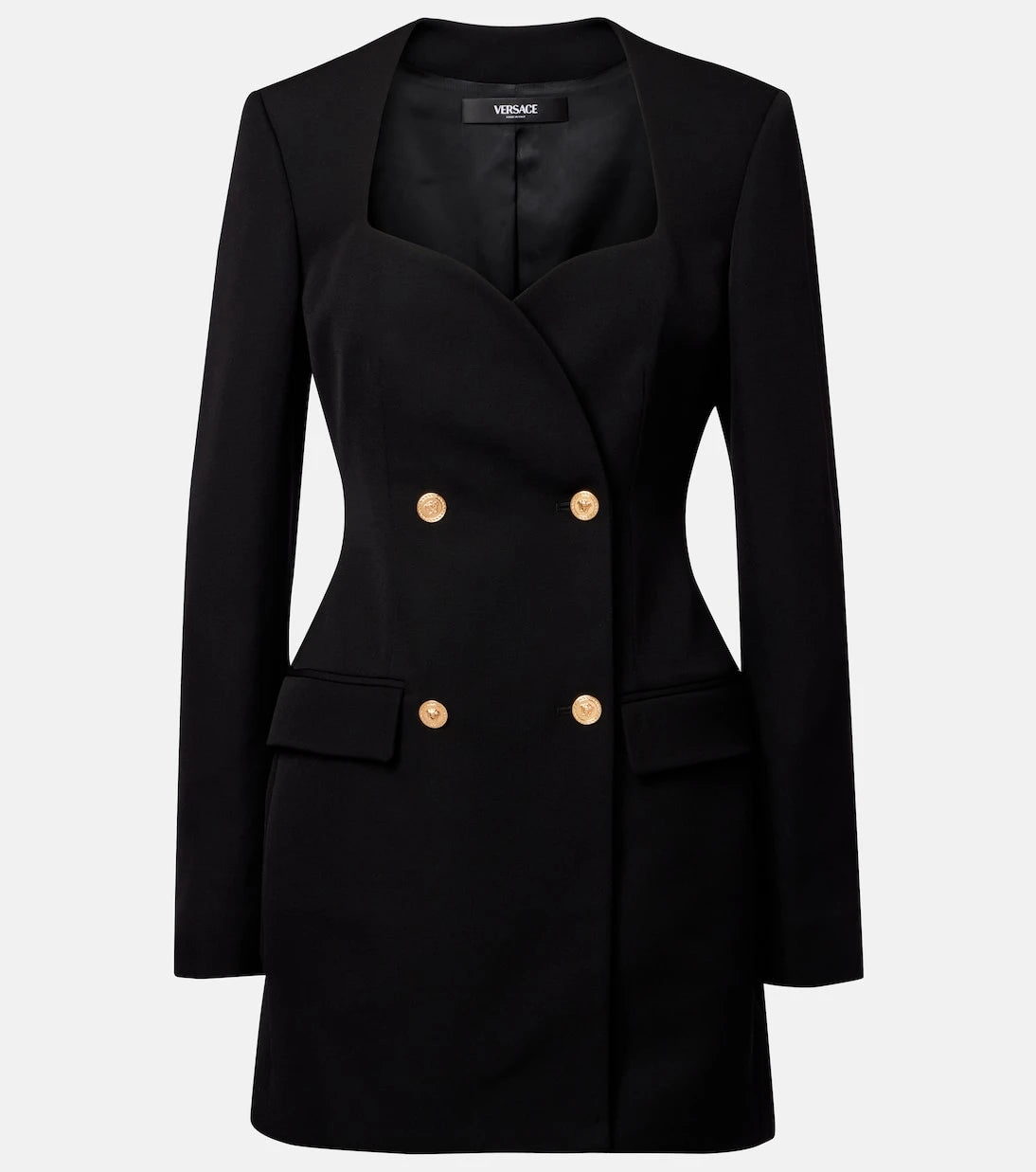 Versace - Double-breasted wool minidress
