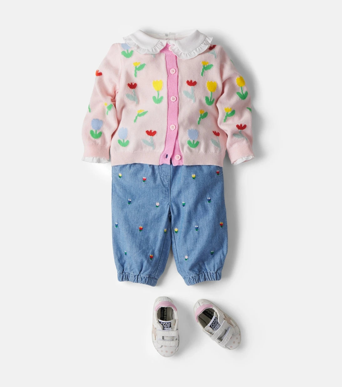 Stella McCartney Kids - Baby embroidered chambray pants