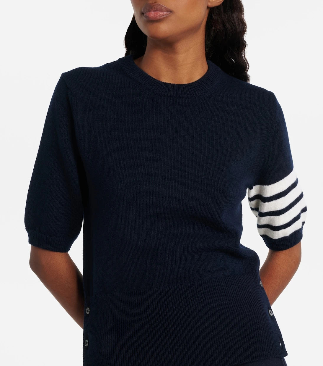 Thom Browne - 4-Bar knitted virgin wool sweater