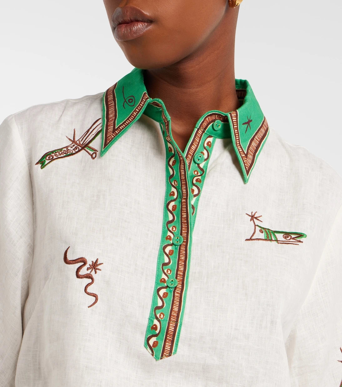 Alémais - Wanda embroidered linen shirt
