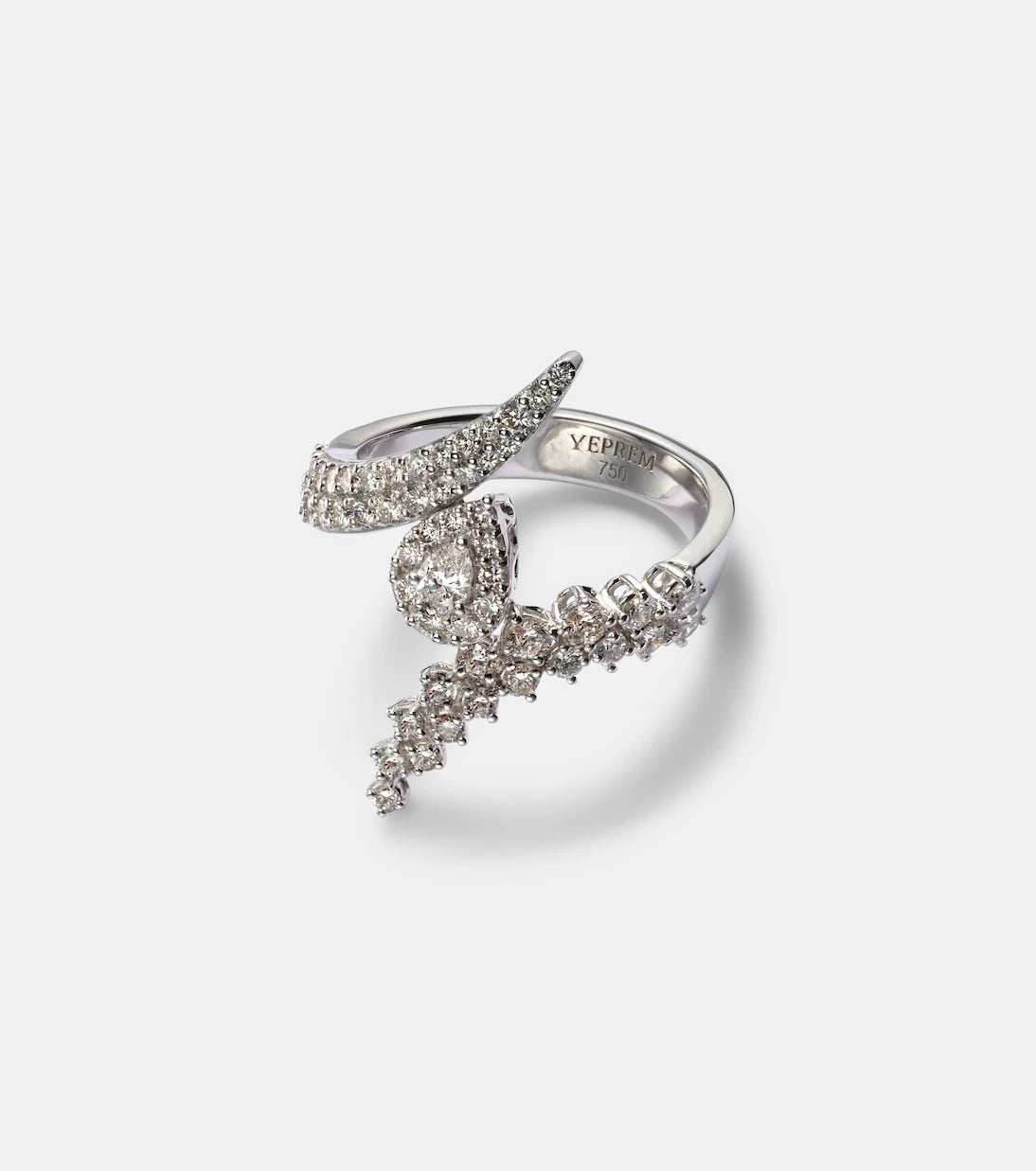 Yeprem - Y-Not 18kt white gold ring with diamonds