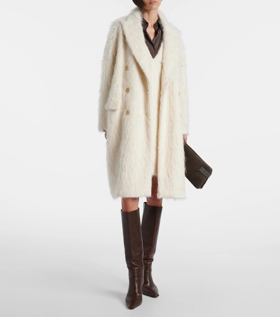 Brunello Cucinelli - Double-breasted alpaca-blend coat