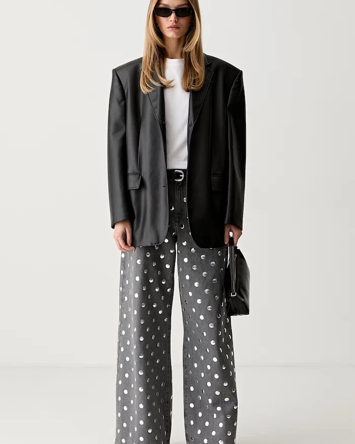 Karl Lagerfeld wide leg kadın jean